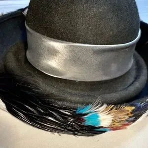 Designer’s Hat Brimmed embellished with feathers wool by B Michael New York B Michael | Accessories | Designers Hat Brimmed Embellished  main image 3